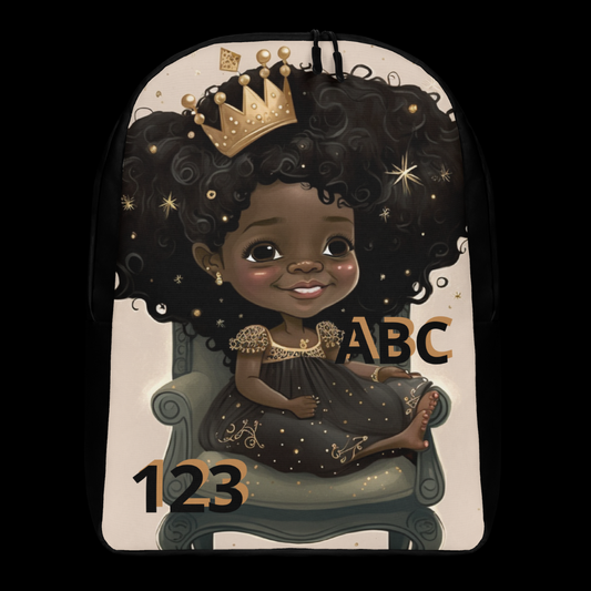 The "Princess ABC and 123" Minimalist Backpack (Black)